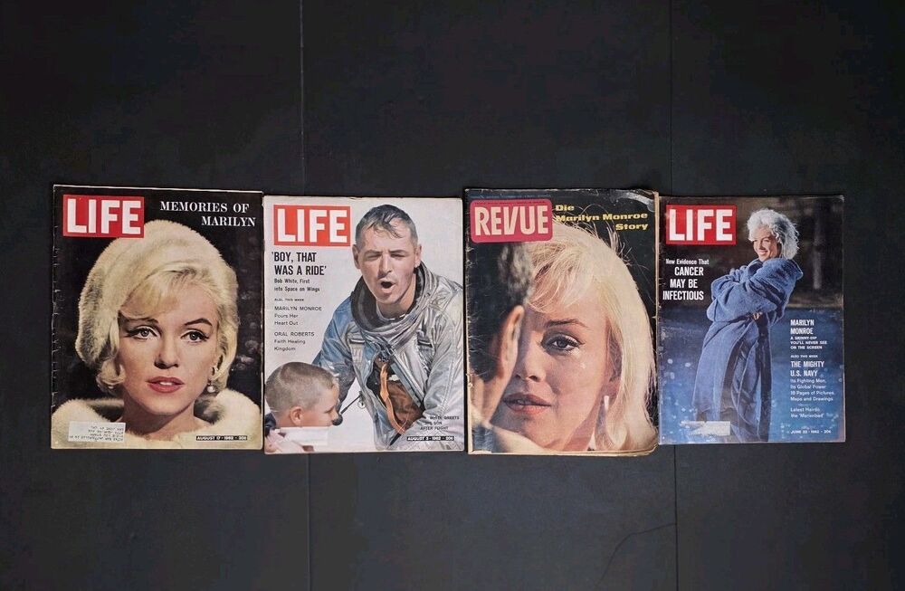 Marilyn Monroe Vintage Magazine Lot 1960-1962 Rare Oversized German REVUE LIFE